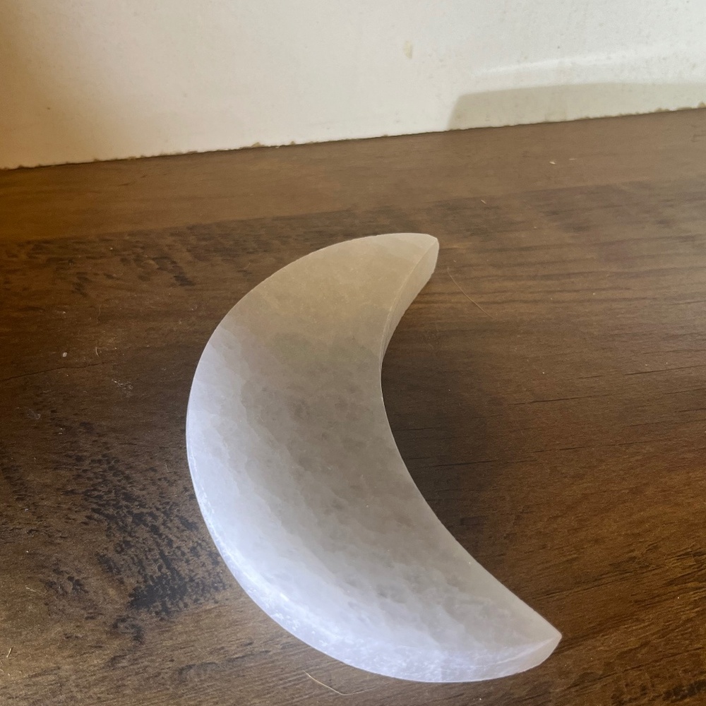 Selenite crystal moon